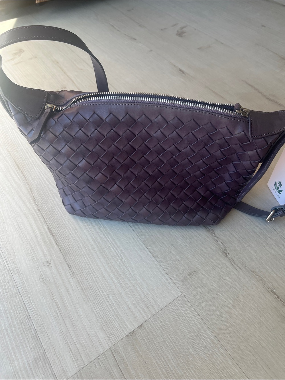 Women Leather Crossbody Bag - Purple